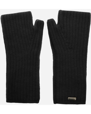 Herno Guantes De Cob Stitch Carded Wool - Black