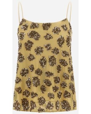 Herno Sequin Mesh Top - Natural