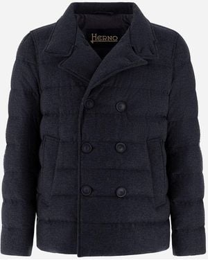 Herno PEACOAT IN EASY CASHMERE MIX - Blu