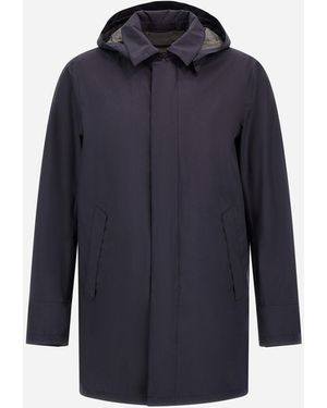 Herno Regenmantel Aus 2 Layers Windstopper - Blau