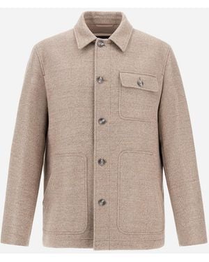 Herno Wool Twill Shacket - Natural
