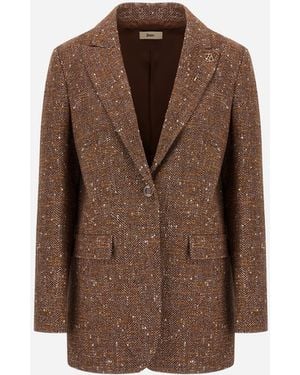 Herno Baby Alpaca And Wool Blazer - Brown