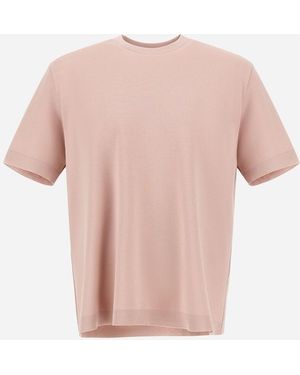 Herno Jersey Knit Effect T-Shirt - Pink