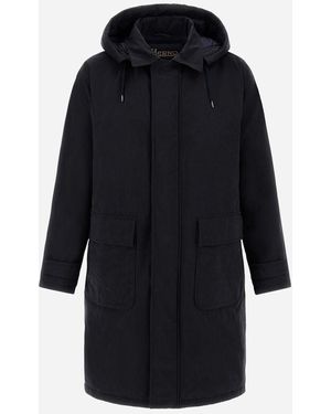 Herno Waxed Tech Cotton Long Parka - Blue
