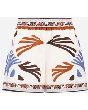 Herno Shorts Aus Summer Print Cotton - Weiß