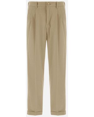 Herno Stretch Cotton Velvet Trousers - Natural
