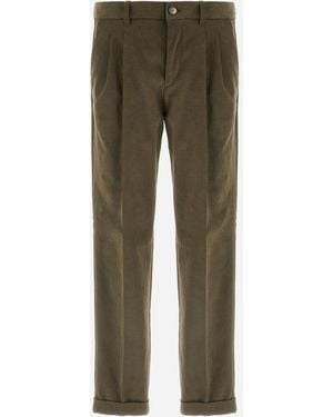 Herno Stretch Cotton Velvet Trousers - Green