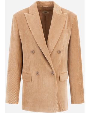 Herno Blazer Aus Cord - Natur