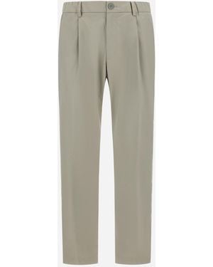 Herno Cotton Feel Trousers With Drawstring - Grey