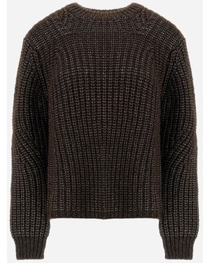 Herno Cobbed Blown Alpaca Wool Jumper - Black