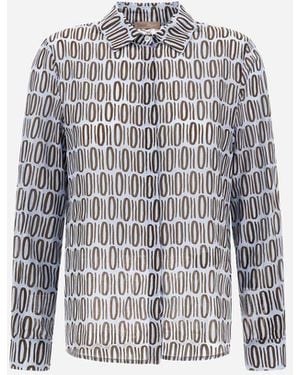 Herno Resort Light Cotton Rectangular Print Shirt - Multicolour