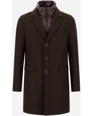 Herno Ecowool And Nylon Ultralight Coat - Black