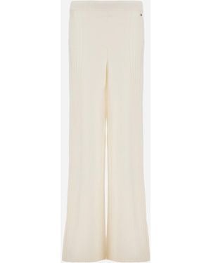 Herno Ribbed & Braided Merino Wool Pants - White