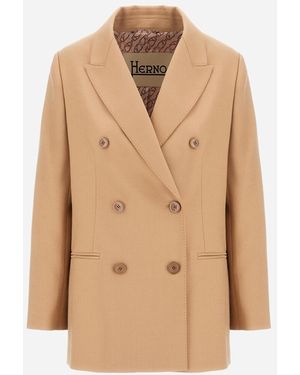 Herno Double-Breasted Blazer - Natural