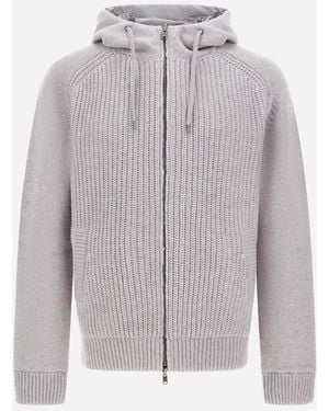 Herno Cardigan Resort Aus Stockinette Carded Wool - Grau