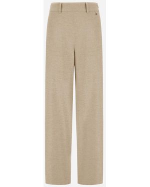 Herno Resort Melange Flannel Trousers - Natural