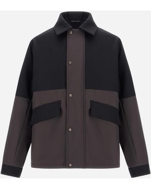 Herno Shacket Aus Mattem Twill Und Baumwoll-Twill - Blau