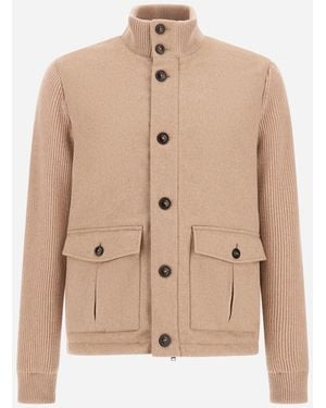 Herno Jacke Aus Kaschmir- Und Mohairwolltuch - Natur