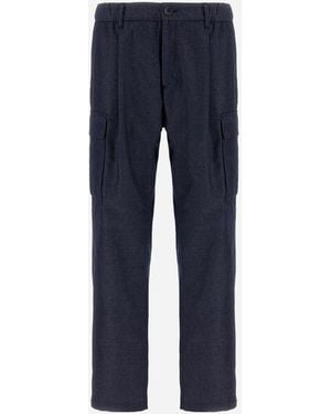 Herno Denim-Effect Cotton Trousers - Blue