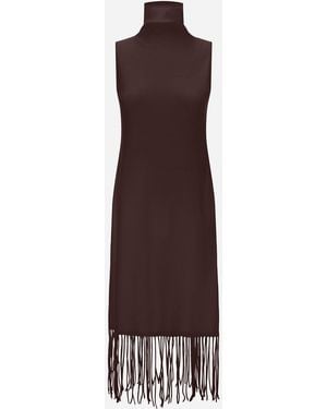 Herno Wool And Cashmere Stocking-Stitch Dress - Purple