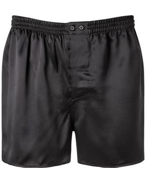Zimmerli of Switzerland Herren Boxershort Seide Unifarben - Schwarz