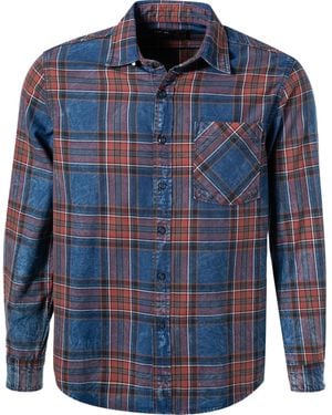 Replay Herren Hemd Kariert - Blau
