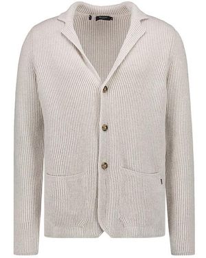 Maerz Herren Cardigan Merinowolle Unifarben - Weiß