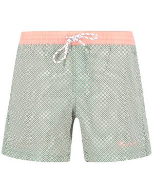 Nza Herren Badeshorts Baumwoll-Stretch Gemustert - Grau