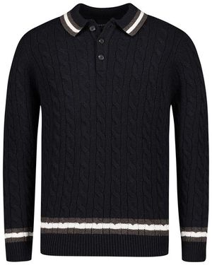 Bugatti Herren Pullover Unifarben - Blau