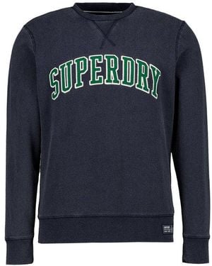 Superdry Herren Sweatshirt Baumwoll-Stretch Logo Und Motiv - Blau