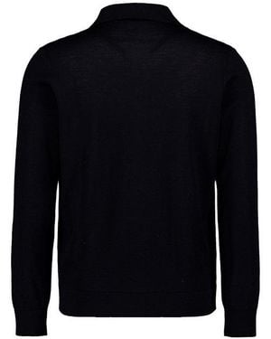 Strellson Herren Cardigan Merinowolle Unifarben - Blau