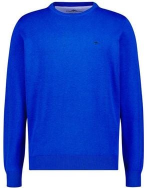Fynch-Hatton Herren Pullover Unifarben - Blau