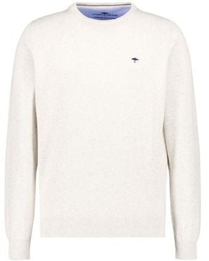 Fynch-Hatton Herren Pullover Unifarben - Weiß