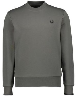 Fred Perry Herren Sweatshirt Baumwolle Unifarben - Grau