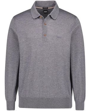 BOSS Herren Pullover Unifarben - Grau