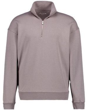 Juvia Herren Pullover Baumwolle Unifarben - Lila