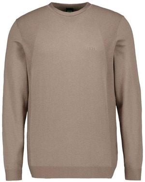 BOSS Herren Pullover Unifarben - Natur