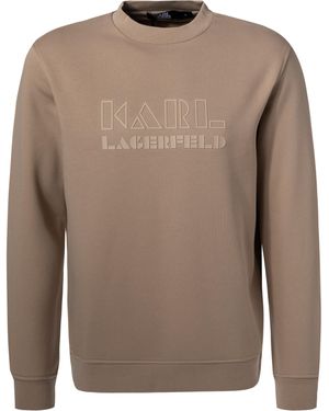 Karl Lagerfeld Herren Sweatshirt Logo Und Motiv - Braun