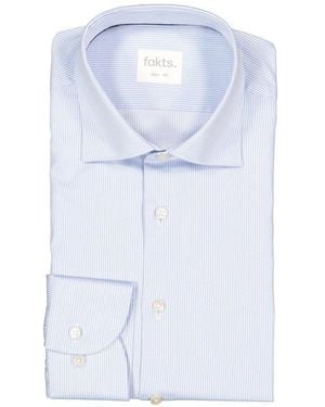 fakts Herren Hemd Gestreift Slim Fit - Blau