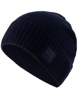 BOSS Herren Mützen/Caps/Hüte Woll-Stoff - Blau