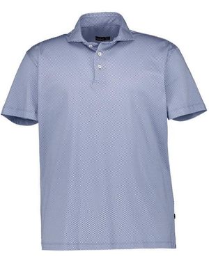 Van Laack Herren Polo-Shirt Gemustert - Blau
