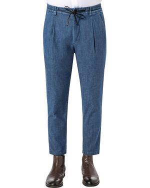 Strellson Herren Bundfaltenhose Meliert - Blau
