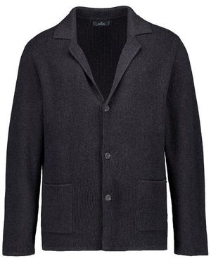 RAGMAN Herren Cardigan Unifarben - Blau
