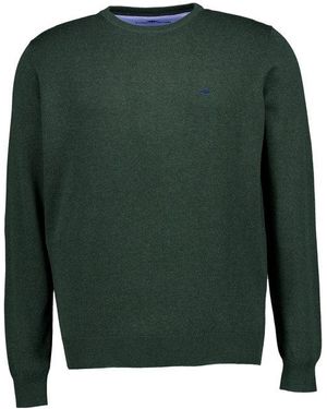 Fynch-Hatton Herren Pullover Unifarben - Grün