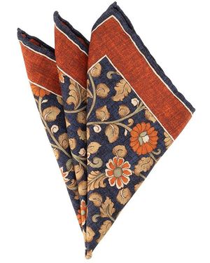 Ascot Herren Einstecktücher Blau,Rot - Orange