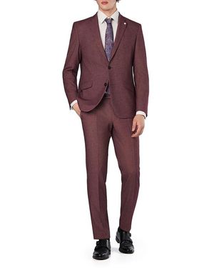 DIGEL Herren Anzug Meliert Slim Fit - Rot