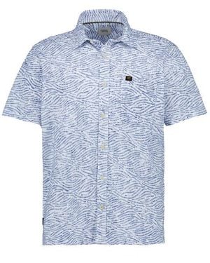 Camel Active Herren Hemden Baumwolle Gemustert - Blau