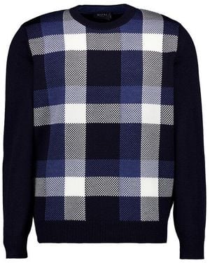Maerz Herren Pullover Raute Und Karo - Blau