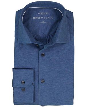 Venti Herren Hemd Meliert - Blau