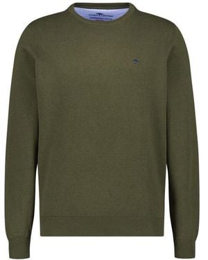 Fynch-Hatton Herren Pullover Unifarben - Grün